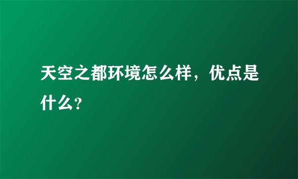 天空之都环境怎么样，优点是什么？