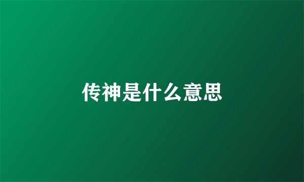 传神是什么意思