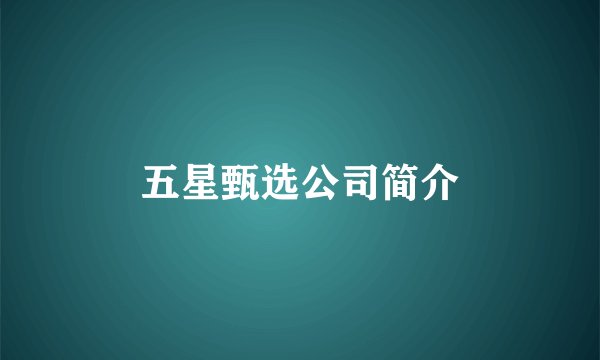 五星甄选公司简介
