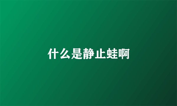 什么是静止蛙啊