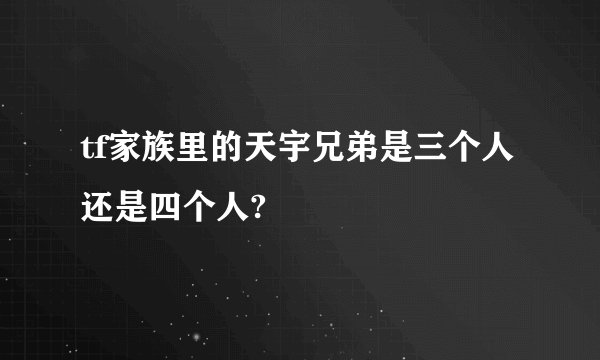 tf家族里的天宇兄弟是三个人还是四个人?