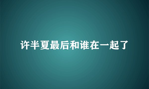 许半夏最后和谁在一起了