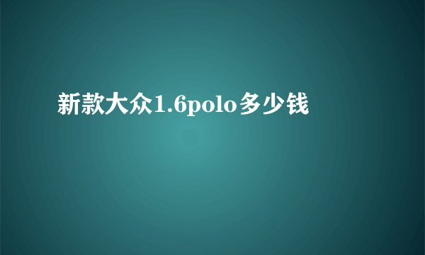 新款大众1.6polo多少钱