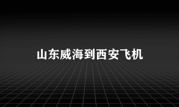 山东威海到西安飞机