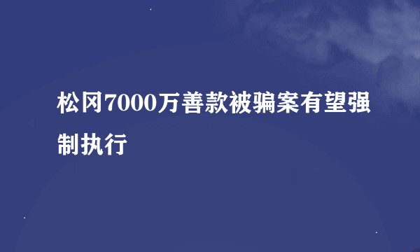 松冈7000万善款被骗案有望强制执行