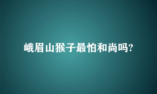 峨眉山猴子最怕和尚吗?
