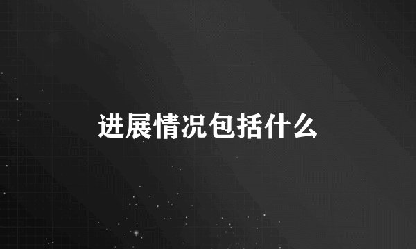 进展情况包括什么