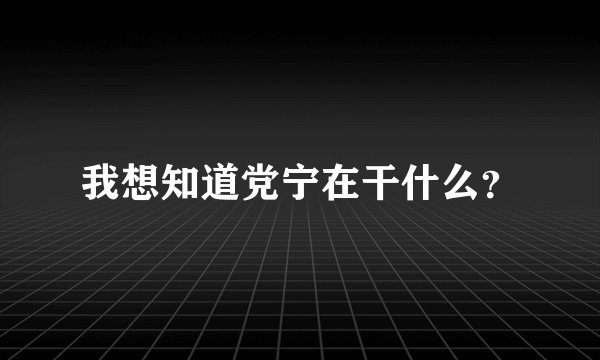 我想知道党宁在干什么？