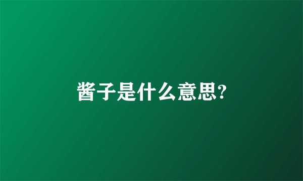 酱子是什么意思?
