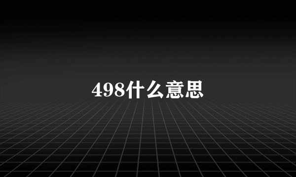 498什么意思