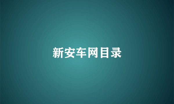 新安车网目录