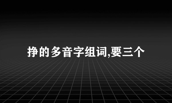 挣的多音字组词,要三个