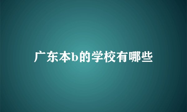 广东本b的学校有哪些