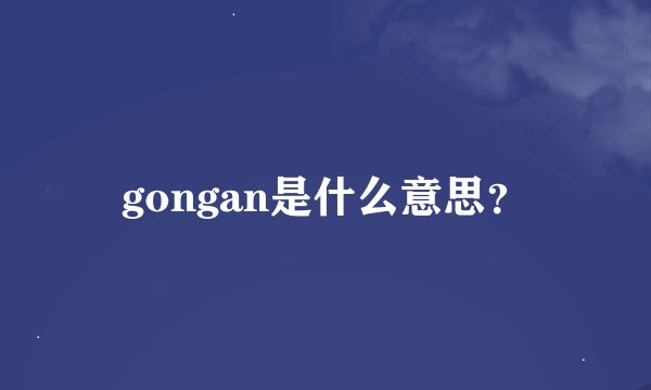 gongan是什么意思？