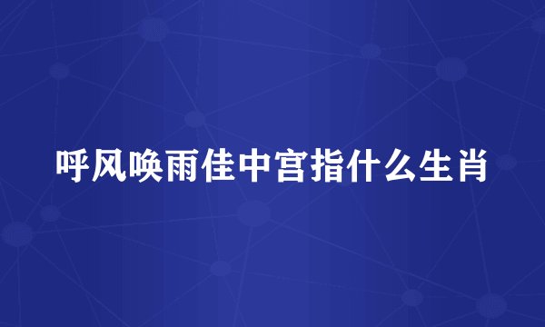 呼风唤雨佳中宫指什么生肖