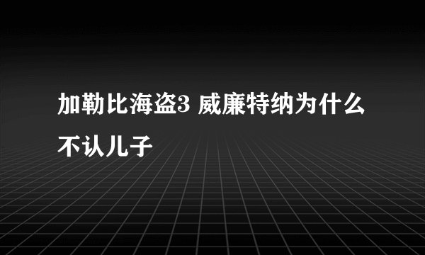 加勒比海盗3 威廉特纳为什么不认儿子