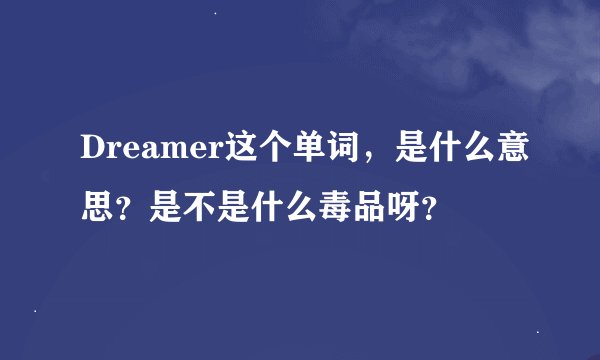 Dreamer这个单词，是什么意思？是不是什么毒品呀？