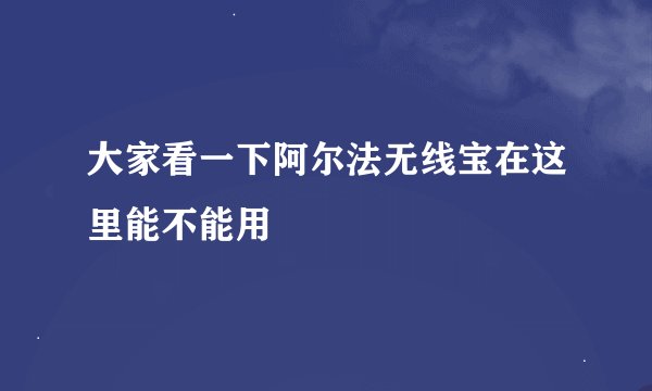 大家看一下阿尔法无线宝在这里能不能用