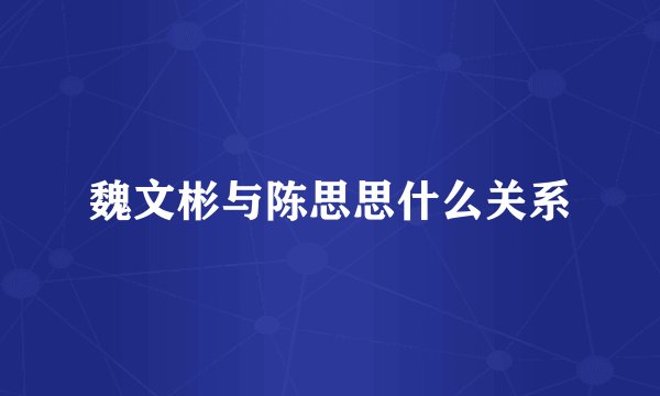 魏文彬与陈思思什么关系