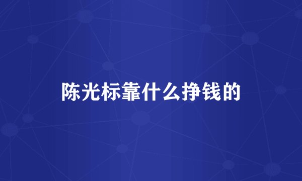 陈光标靠什么挣钱的