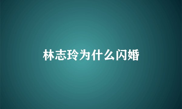 林志玲为什么闪婚