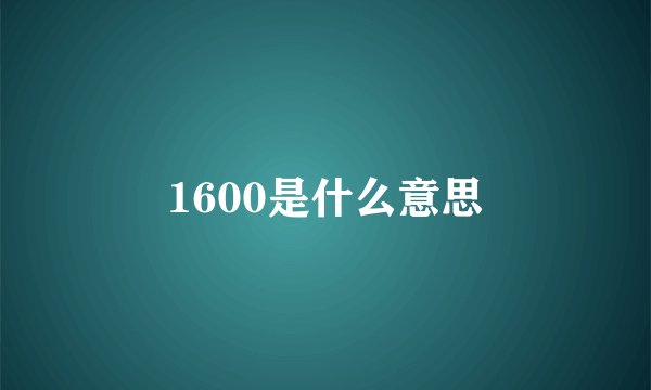 1600是什么意思