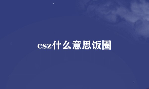 csz什么意思饭圈
