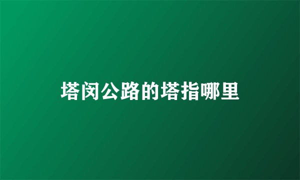 塔闵公路的塔指哪里