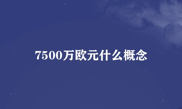 7500万欧元什么概念