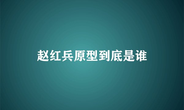 赵红兵原型到底是谁
