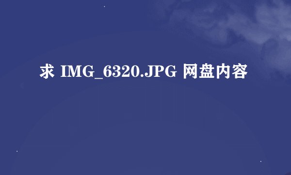 求 IMG_6320.JPG 网盘内容