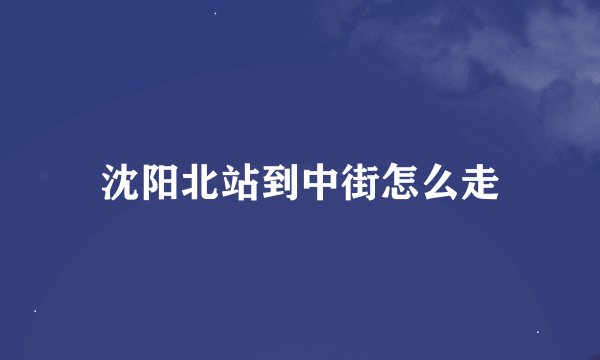 沈阳北站到中街怎么走