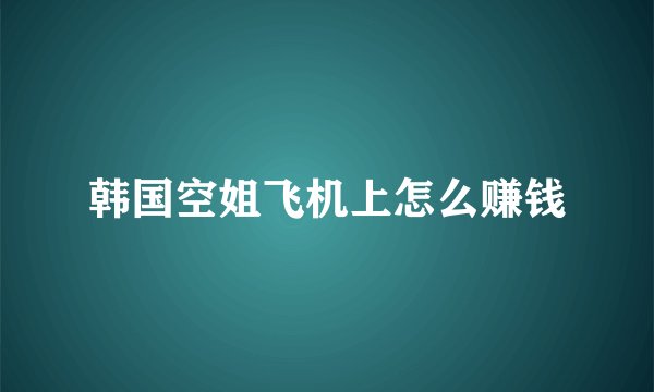 韩国空姐飞机上怎么赚钱