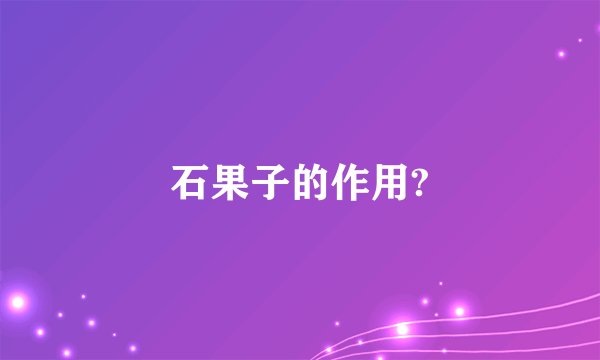 石果子的作用?