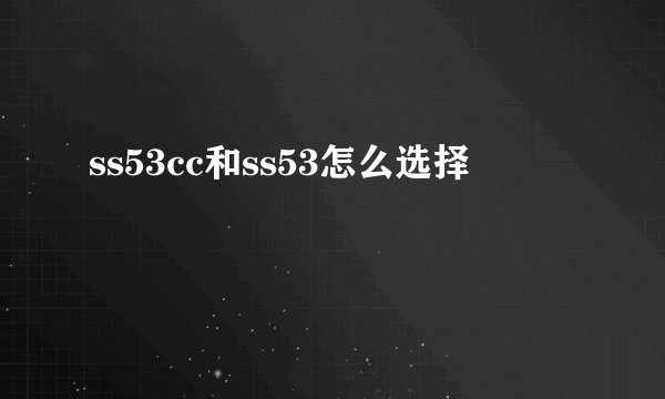 ss53cc和ss53怎么选择
