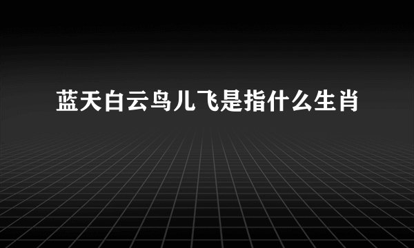 蓝天白云鸟儿飞是指什么生肖