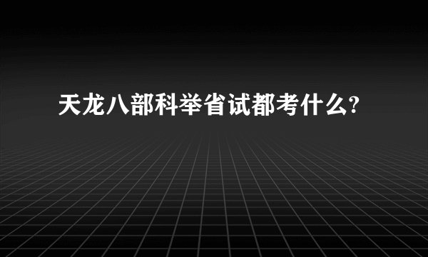 天龙八部科举省试都考什么?