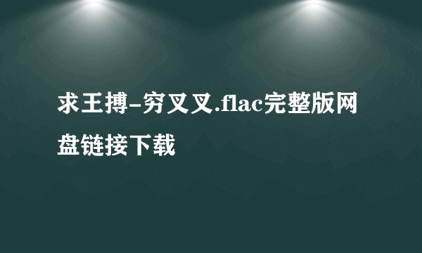 求王搏-穷叉叉.flac完整版网盘链接下载