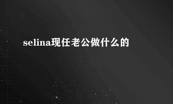 selina现任老公做什么的