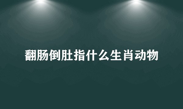 翻肠倒肚指什么生肖动物