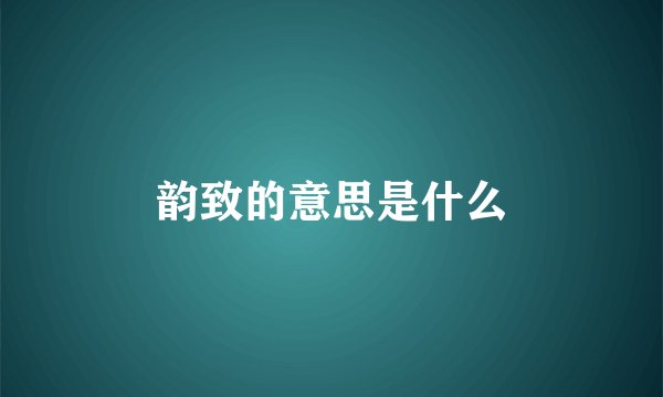 韵致的意思是什么