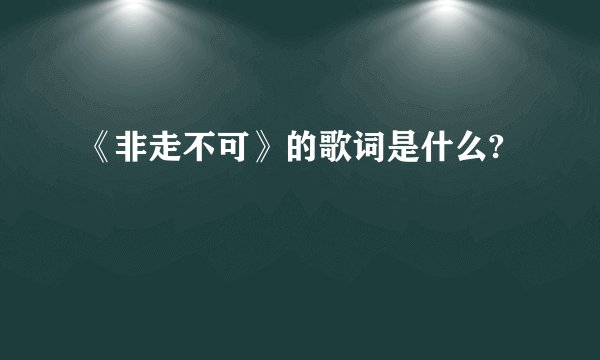 《非走不可》的歌词是什么?