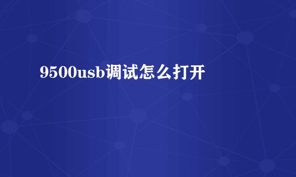 9500usb调试怎么打开