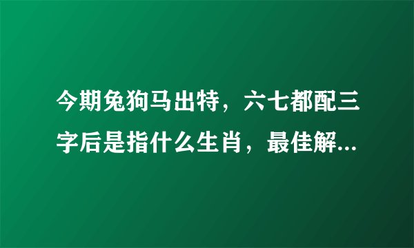 今期兔狗马出特，六七都配三字后是指什么生肖，最佳解释梳理落实
