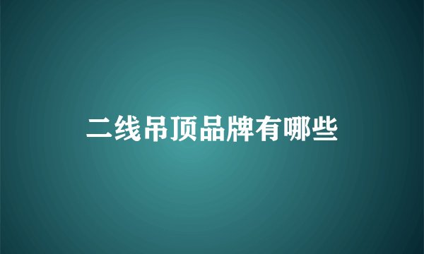 二线吊顶品牌有哪些