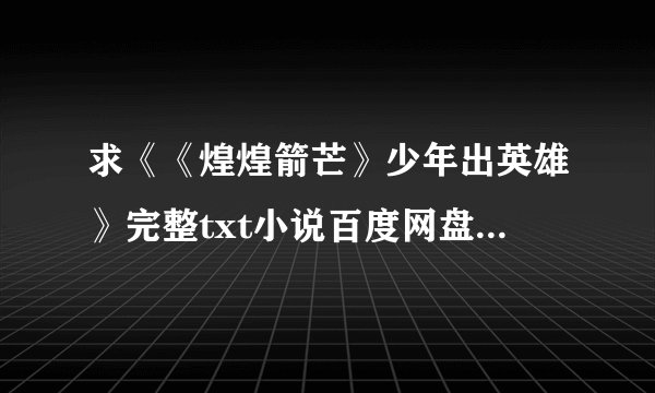 求《《煌煌箭芒》少年出英雄》完整txt小说百度网盘下载链接