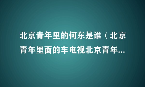 北京青年里的何东是谁（北京青年里面的车电视北京青年里何北开的是什么车）