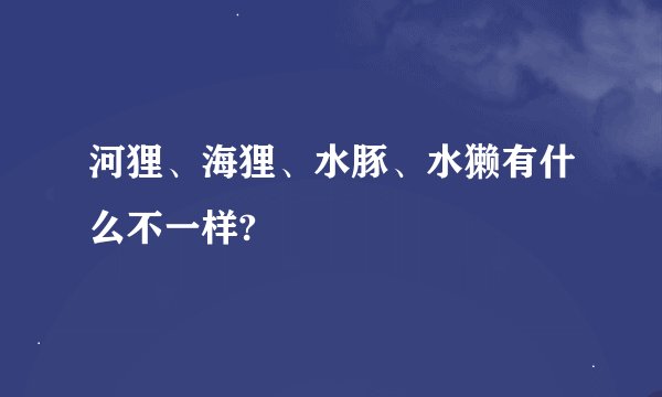 河狸、海狸、水豚、水獭有什么不一样?