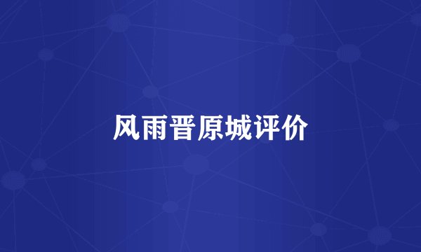 风雨晋原城评价