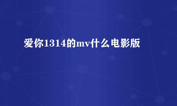 爱你1314的mv什么电影版